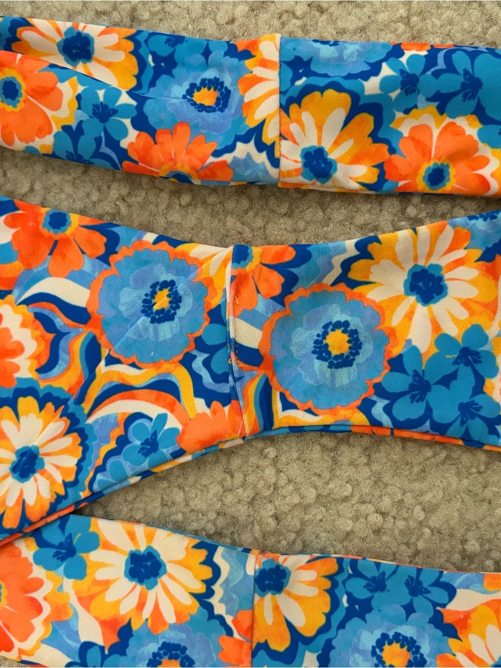 Kulani Kinis blue floral bandeau bikini with orange accents - Picture 7 of 7